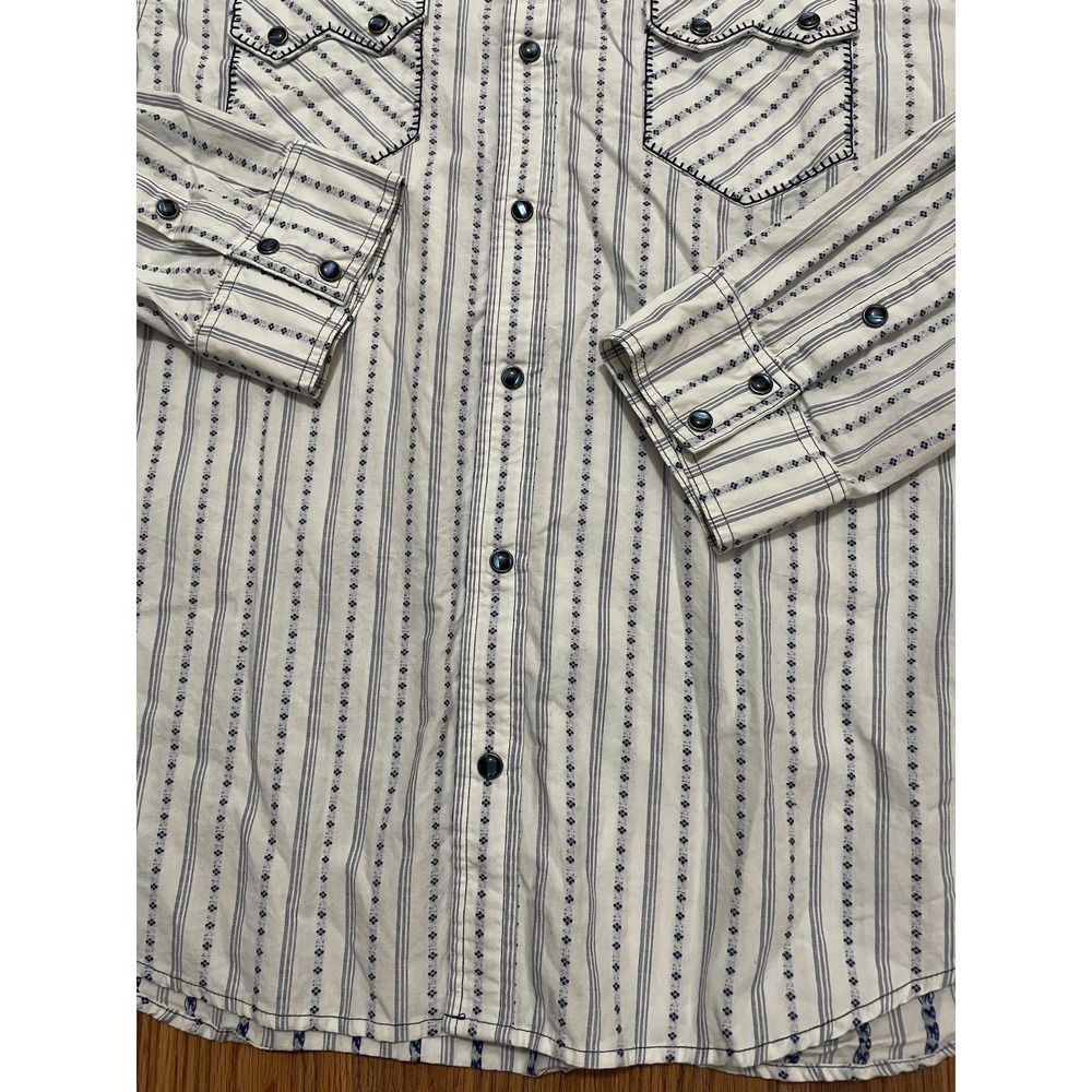 Cody James Western Pearl Snap Shirt Mens 2XL Striped Cowboy - Picture 7 of 11